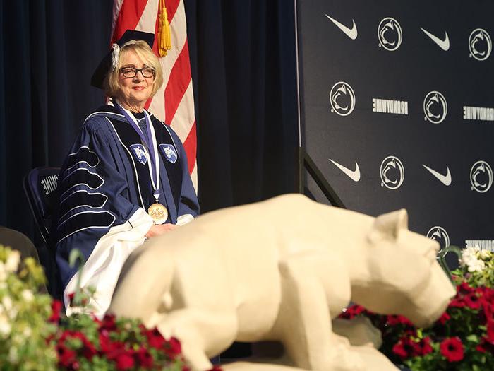 Marilyn J. Wells, Ph.D. at commencement